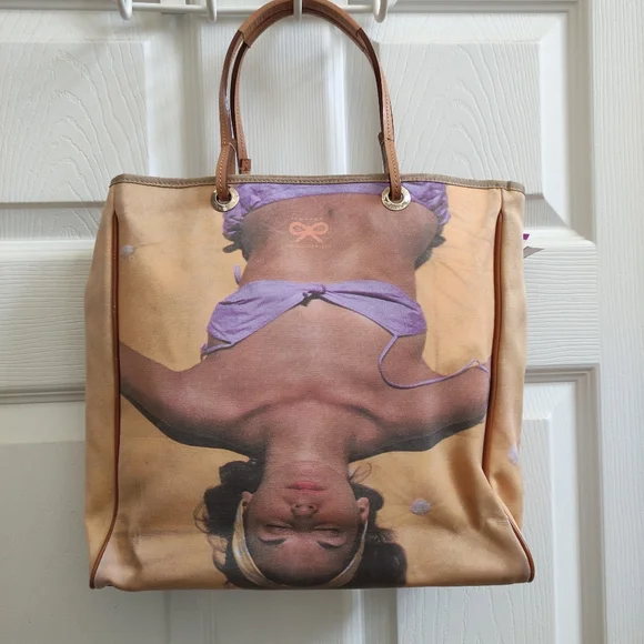 Vintage Anya Hindmarch printed Tote Bag 11x11x3.5" - Picture 2 of 16